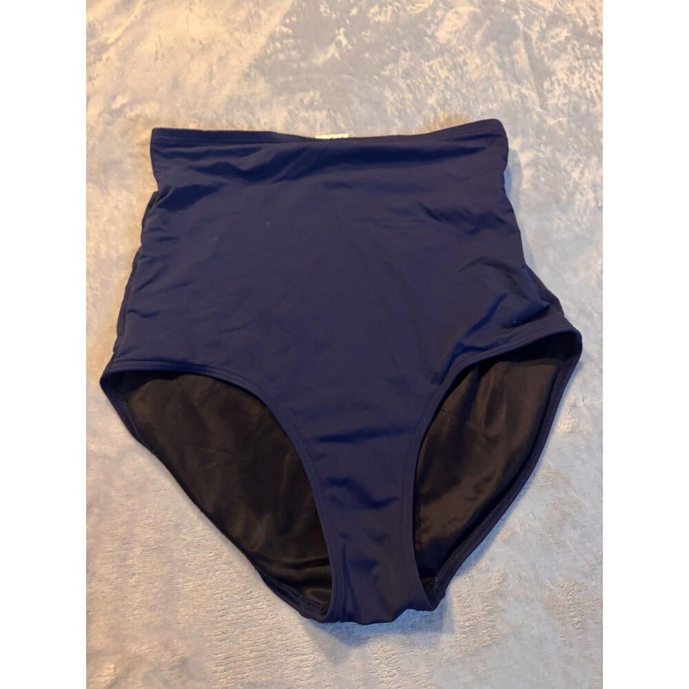 Lands End Blue High Waist Bikini Bottoms Size 10 Swimsuit Lined - Picture 8 of 8